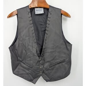 Plus Factor Vintage Black Faux Leather Western Vest Size 18W